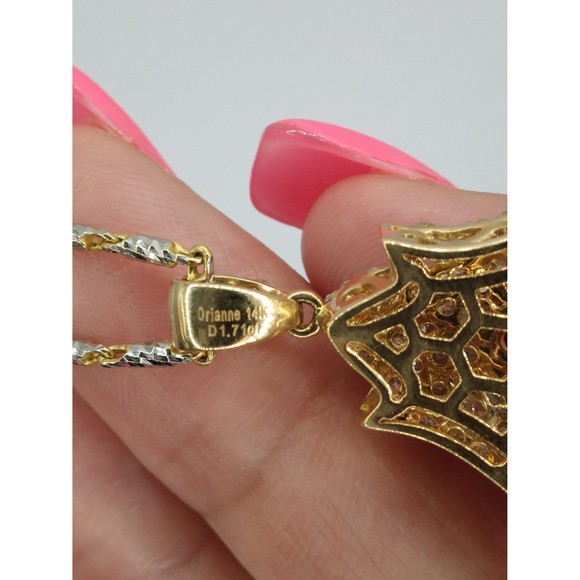 14kt Diamond Ruby Pendant with Necklace appraisal - Picture 4 of 8